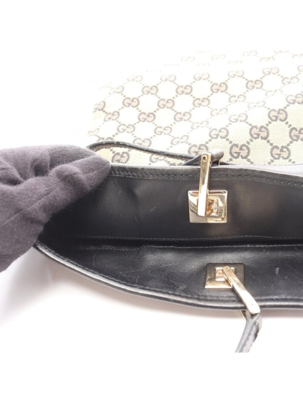 Gucci Tote GG Canvas 002 Beige Black - Picture 8 of 15